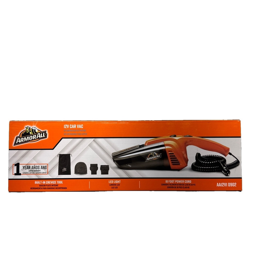 Armor All 12V Wet/Dry Bagless Car Vacuum, AA12V1 Orange